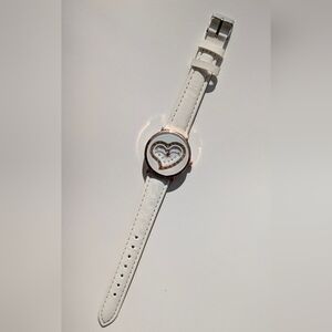 SOLD!!!  Ladies White Rhinestone Heart Quartz Watch